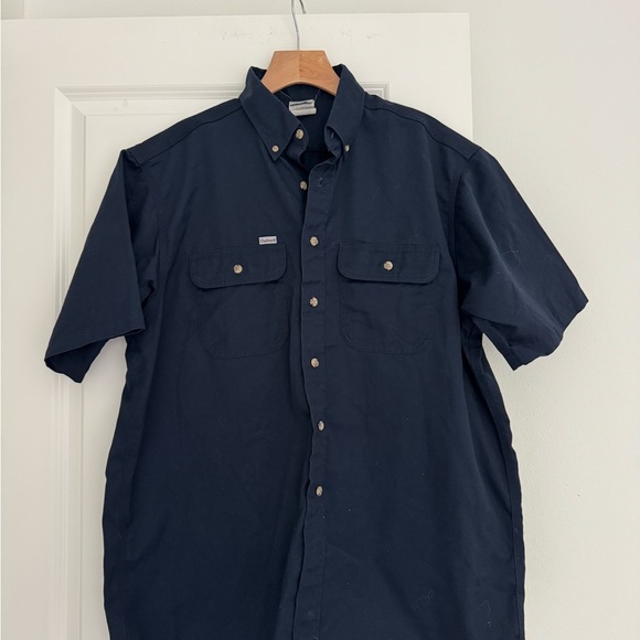 Carhartt Other - Carhartt men’s navy blue cargo material button down causal shirt top size large